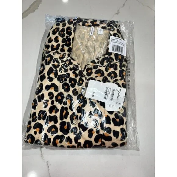 NORDSTROM Women's Tan Shore Leopard Print Pajama Top And Bottom New In Package - Picture 2 of 5